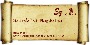 Sziráki Magdolna névjegykártya