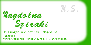 magdolna sziraki business card